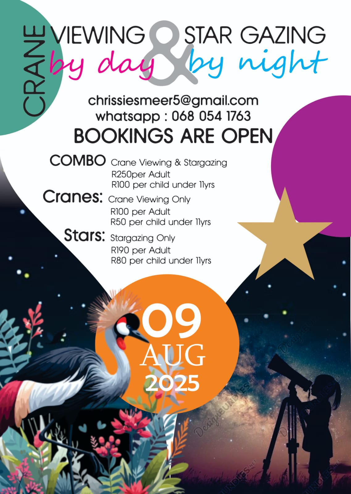 Crane Viewing By Day & Stargazing By Night
